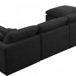 Meridian Furniture Living Room Plush 6 Piece Velvet Standard Modular Overstuffed Reversible Sectional