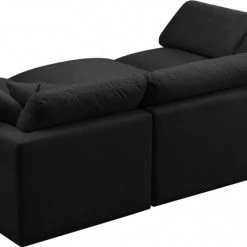 Meridian Furniture Living Room Plush 7 Piece Velvet Standard Modular Overstuffed Reversible Sectional