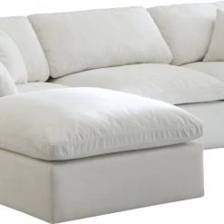 Meridian Furniture Plush 4 Piece Velvet Standard Modular Overstuffed Reversible Sectional