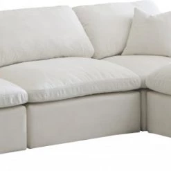 Meridian Furniture Plush 4 Piece Velvet Standard Modular Overstuffed Reversible Sectional