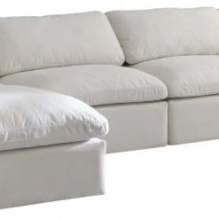 Meridian Furniture Living Room Plush 5 Piece Velvet Standard Modular Overstuffed Reversible Sectional