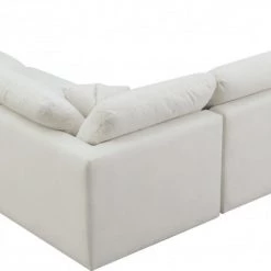 Meridian Furniture Plush 5 Piece Velvet Standard Modular Overstuffed Reversible Sectional