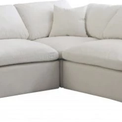 Meridian Furniture Plush 5 Piece Velvet Standard Modular Overstuffed Reversible Sectional