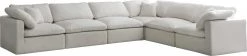 Meridian Furniture Plush 6 Piece Velvet Standard Modular Overstuffed Reversible Sectional Living Room