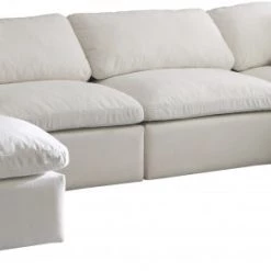 Meridian Furniture Living Room Plush 6 Piece Velvet Standard Modular Overstuffed Reversible Sectional