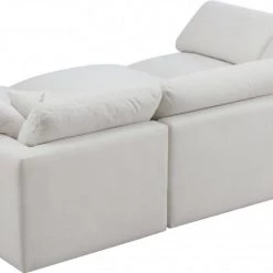 Meridian Furniture Living Room Plush 7 Piece Velvet Standard Modular Overstuffed Reversible Sectional