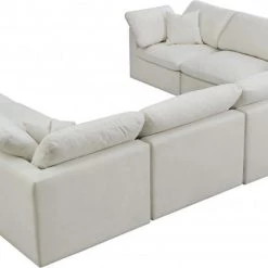 Meridian Furniture Plush 8 Piece Velvet Standard Modular Overstuffed Reversible Sectional