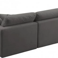 Meridian Furniture Plush 4 Piece Velvet Standard Modular Overstuffed Reversible Sectional