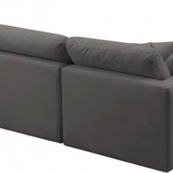 Meridian Furniture Plush 4 Piece Velvet Standard Modular Overstuffed Reversible Sectional