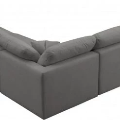 Meridian Furniture Plush 5 Piece Velvet Standard Modular Overstuffed Reversible Sectional