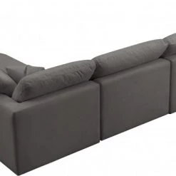 Meridian Furniture Plush 6 Piece Velvet Standard Modular Overstuffed Reversible Sectional Living Room