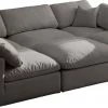 Meridian Furniture Living Room Plush 7 Piece Velvet Standard Modular Overstuffed Reversible Sectional