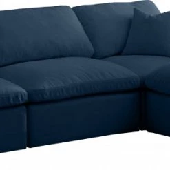Meridian Furniture Plush 4 Piece Velvet Standard Modular Overstuffed Reversible Sectional