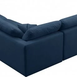 Meridian Furniture Plush 5 Piece Velvet Standard Modular Overstuffed Reversible Sectional