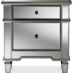 Best Master Furniture Grace Mirrored Nightstand Bedroom