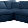 Meridian Furniture Plush 5 Piece Velvet Standard Modular Overstuffed Reversible Sectional