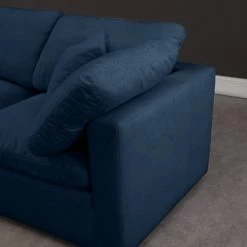 Meridian Furniture Plush 5 Piece Velvet Standard Modular Overstuffed Reversible Sectional