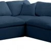 Meridian Furniture Plush 5 Piece Velvet Standard Modular Overstuffed Reversible Sectional