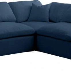 Meridian Furniture Plush 5 Piece Velvet Standard Modular Overstuffed Reversible Sectional