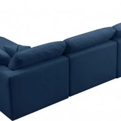 Meridian Furniture Plush 6 Piece Velvet Standard Modular Overstuffed Reversible Sectional Living Room