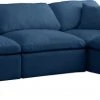 Meridian Furniture Plush 6 Piece Velvet Standard Modular Overstuffed Reversible Sectional Living Room