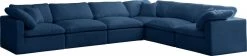 Meridian Furniture Plush 6 Piece Velvet Standard Modular Overstuffed Reversible Sectional Living Room