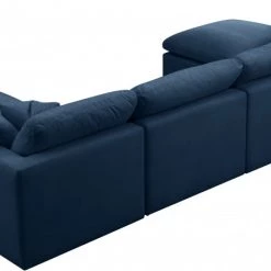 Meridian Furniture Living Room Plush 6 Piece Velvet Standard Modular Overstuffed Reversible Sectional