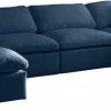 Meridian Furniture Living Room Plush 6 Piece Velvet Standard Modular Overstuffed Reversible Sectional