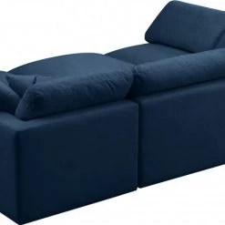 Meridian Furniture Living Room Plush 7 Piece Velvet Standard Modular Overstuffed Reversible Sectional