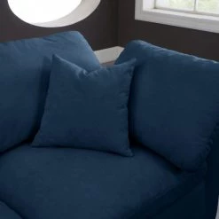 Meridian Furniture Plush 8 Piece Velvet Standard Modular Overstuffed Reversible Sectional Living Room