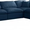 Meridian Furniture Plush 8 Piece Velvet Standard Modular Overstuffed Reversible Sectional Living Room