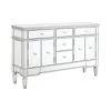 Coaster Living Room Cherry 5 Drawer Mirrored Buffet