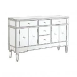 Coaster Living Room Cherry 5 Drawer Mirrored Buffet