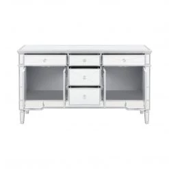 Coaster Living Room Cherry 5 Drawer Mirrored Buffet