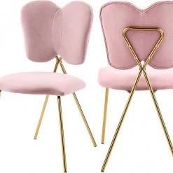 Meridian Furniture Accent Chairs Angel Velvet Dining Chair (Set Of 2)