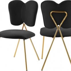 Meridian Furniture Accent Chairs Angel Velvet Dining Chair (Set Of 2)