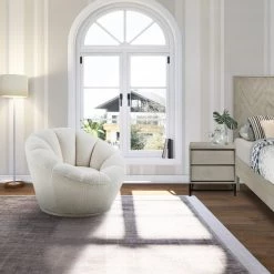 Meridian Furniture Living Room Dream Faux Sheepskin Fur Accent Chair