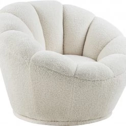 Meridian Furniture Living Room Dream Faux Sheepskin Fur Accent Chair