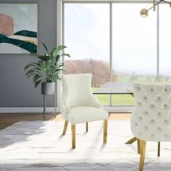 Meridian Furniture Tuft Faux Leather Dining Chair