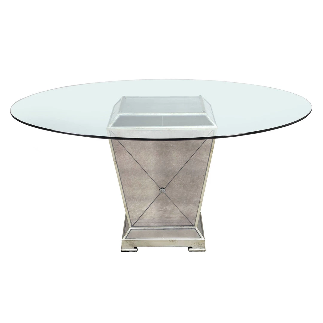 Best Master Furniture Borghese Mirrored Round Dining Table