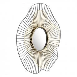 Zuo Mod Comet Round Mirror Black & Gold