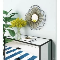 Zuo Mod Comet Round Mirror Black & Gold