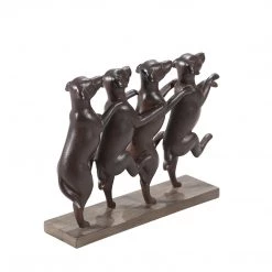 Sagebrook Home Decor Rust Dancing Dogs