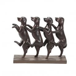 Sagebrook Home Decor Rust Dancing Dogs