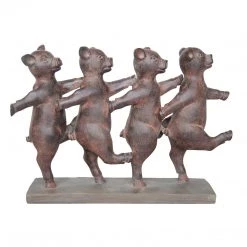 Sagebrook Rust Dancing Pigs Home Decor