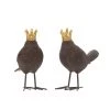 Sagebrook S/2 Resin Birds W/ Gold Crowns Home Decor