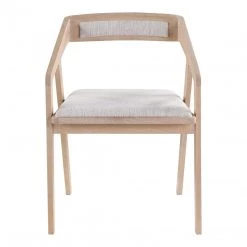 Moe's Padma Oak Arm Chair Light Grey