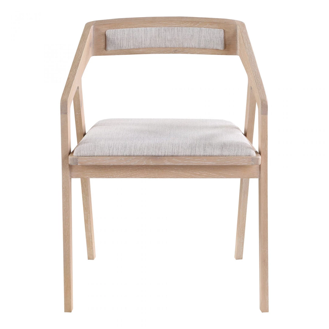 Moe's Padma Oak Arm Chair Light Grey
