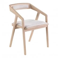 Moe's Padma Oak Arm Chair Light Grey