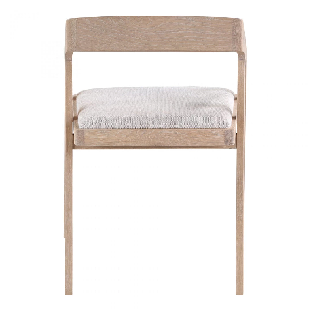Moe's Padma Oak Arm Chair Light Grey